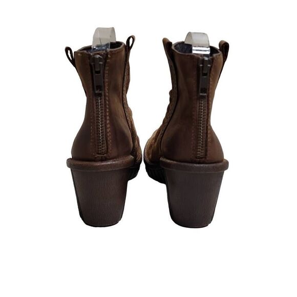 Bionica Suede Slouch Ankle Wedge Boots Brown 6.5 - Picture 11 of 16